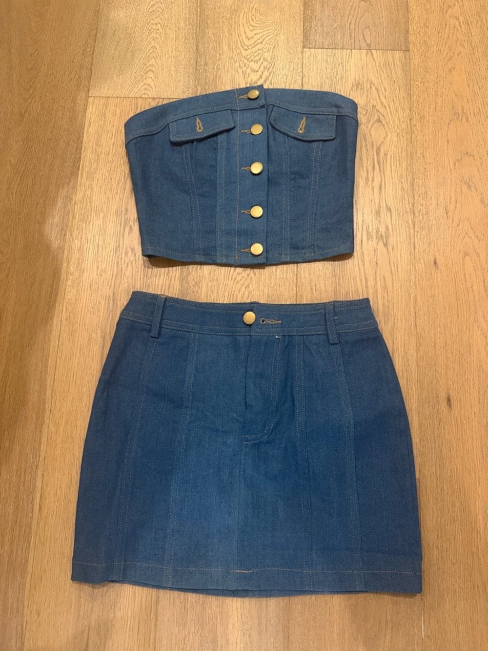 Hello Molly Blue Denim Mini Skirt